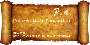 Petrovitsch Annabella névjegykártya