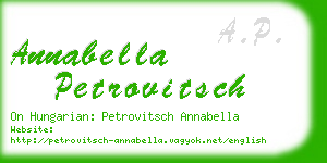 annabella petrovitsch business card
